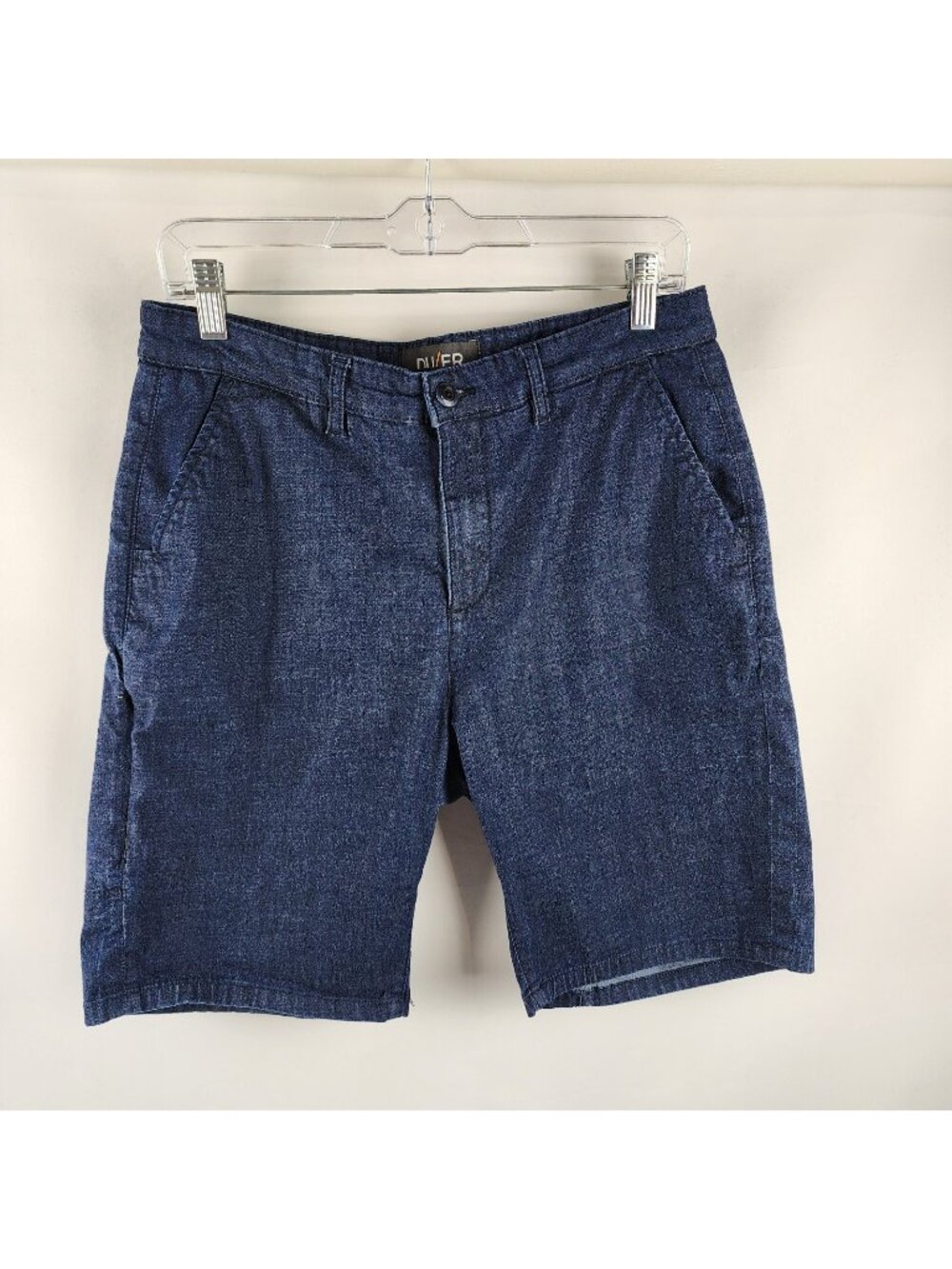 DU/ER Shorts Mens 33x9 Blue Lightest Weight Dark Wash Denim Short